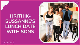 Hrithik Roshan and Sussanne Khan's lunch date with sons Hrehaan and Hridaan Hrithik Roshan and Sussanne Khan's lunch date with sons Hrehaan and Hridaan