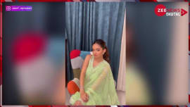 Anushka Sen hottest actress looks gorgeous in green saree increased heartbeat of fans Anushka Sen hottest actress looks gorgeous in green saree increased heartbeat of fans