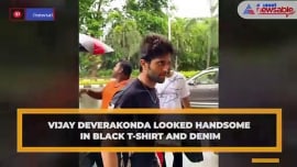 Vijay Deverakonda looked handsome in black T-shirt and denim Vijay Deverakonda looked handsome in black T-shirt and denim