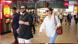Kareena Kapoor hottest actress with handsome husband Saif Ali Khan on airport in stylish look watch video Kareena Kapoor hottest actress with handsome husband Saif Ali Khan on airport in stylish look watch video